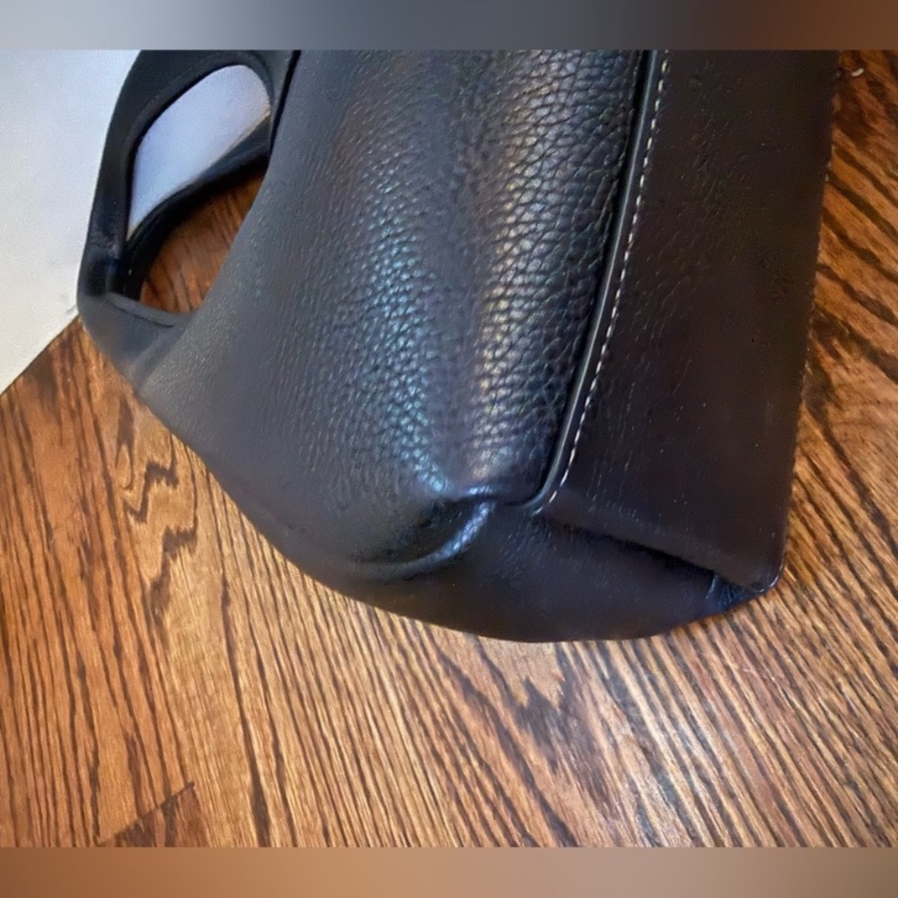 Coach Black Pebbled Leather Shoulder Bag - Picture 9 of 12